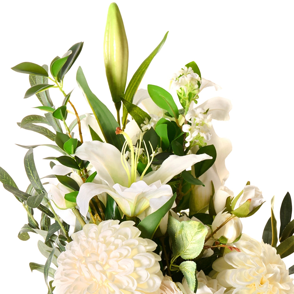 Bouquet di fiori artificiali bianco decorativo finto 67 cm Decorazione da tavolo Soggiorno Sala da pranzo