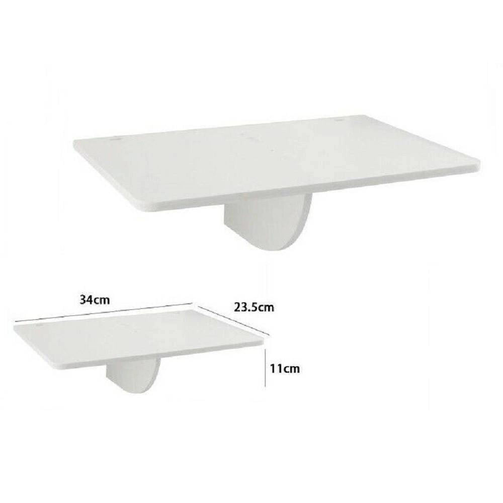 Trade Shop - Mensola In Legno Bianco 36x23.5x11cm Arredo Casa Cameretta Ripiano Parete 70203 -