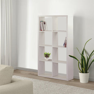 Libreria 8 Ripiani 77x147x30 cm in Legno MDF Bianco Opaco