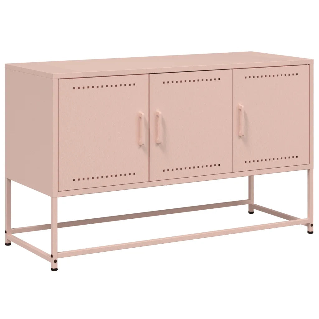 Mobile TV-Credenza per TV-Console TV Rosa 100,5x39x60,5 cm in Acciaio 902964