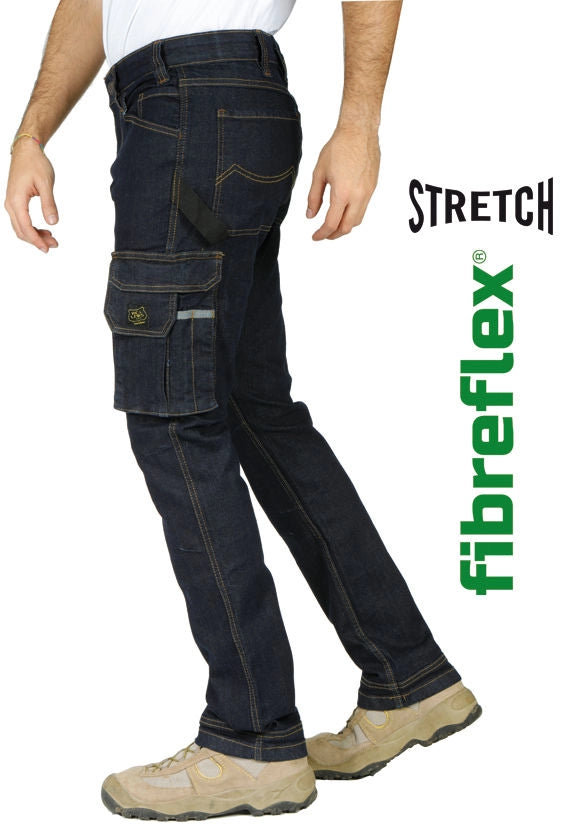 Rica Lewis 5429942 Joba1 Jeans da Lavoro Multitasche Stretch Fibreflex 98% Cotone 2% Elastan Zip YKK colore Nero