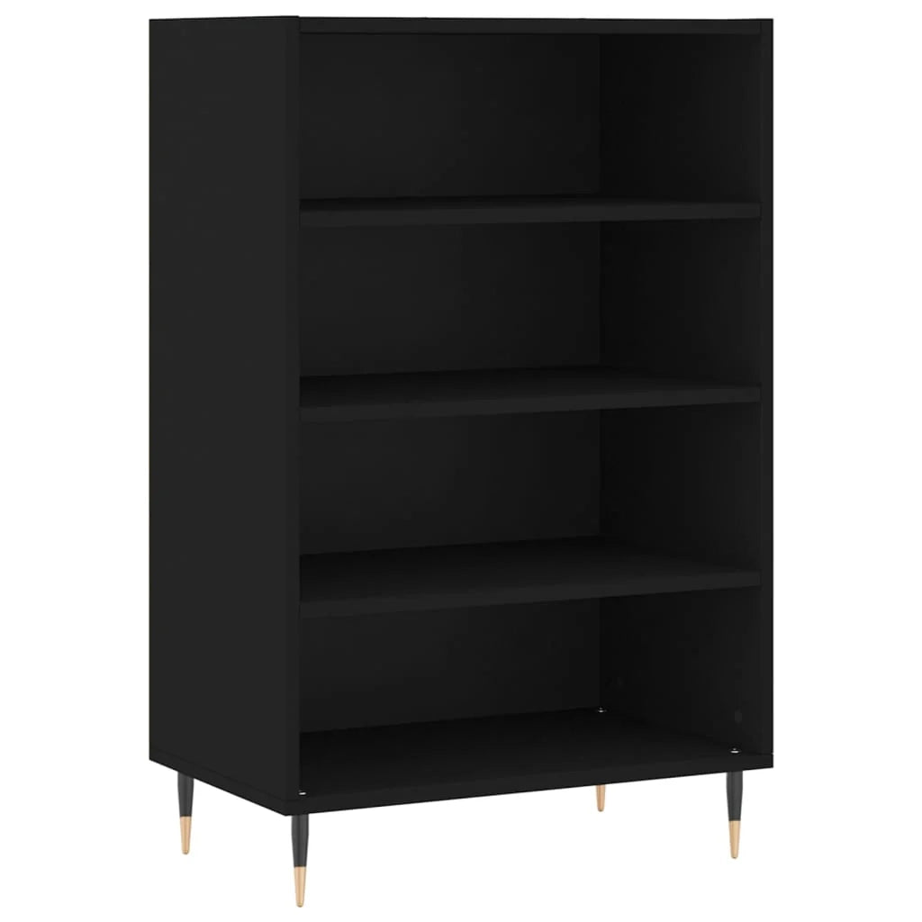 Buffet credenza cassettiera mobiletto mobile contenitore organizer per cucina soggiorno salotto alto 57 x 35 x 90 cm legno ingegnerizzato nero 02_0034939