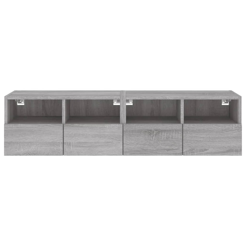 Mobile TV multimediale da parete mensola TV credenza TV per sala da pranzo soggiorno camera da letto 2 pezzi Sonoma 60 x 30 x 30 cm legno ingegnerizzato grigio 02_0029031