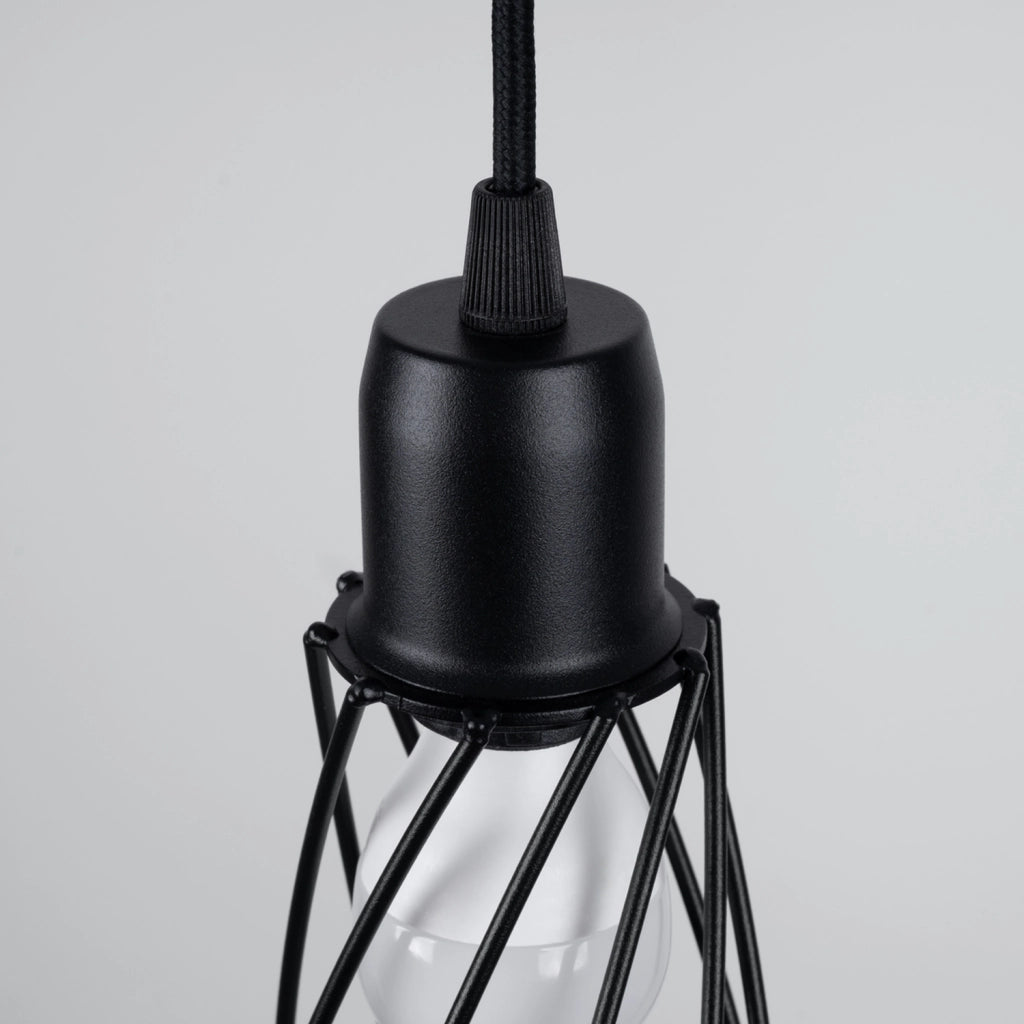 Lampada a sospensione industriale MORENO nera E14 10W Pure Lume