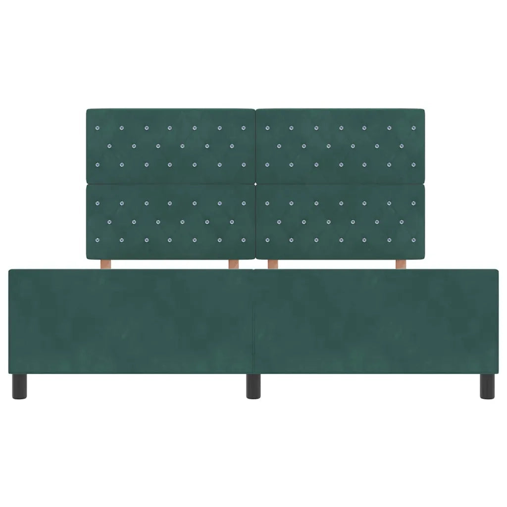 Letto a molle con testiera Verde Scuro 180 x 200 cm Velluto 3344894