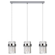 Lampada a sospensione Vetro cromata 3xE14 60 cm trasparente