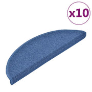 Tappetini per scale 10 pz | Gradini per Scale 56x17x3 cm blu semicircolari