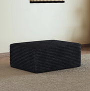 Pouf modulare in tessuto nero effetto vellutato; senza montaggio