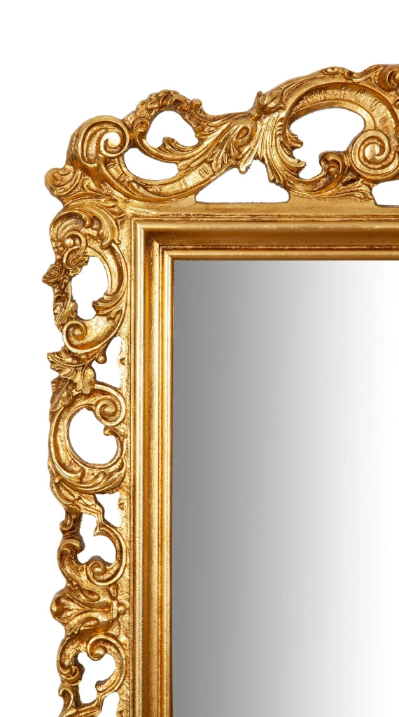 Biscottini SPECCHIERA DA PARETE IN LEGNO FINITURA FOGLIA ORO ANTICATO MADE IN ITALY