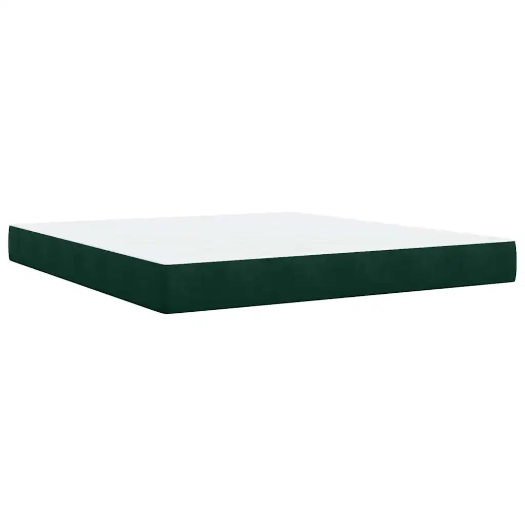 vidaXL Giroletto a Molle con Materasso Verde Scuro 180x200 cm Velluto