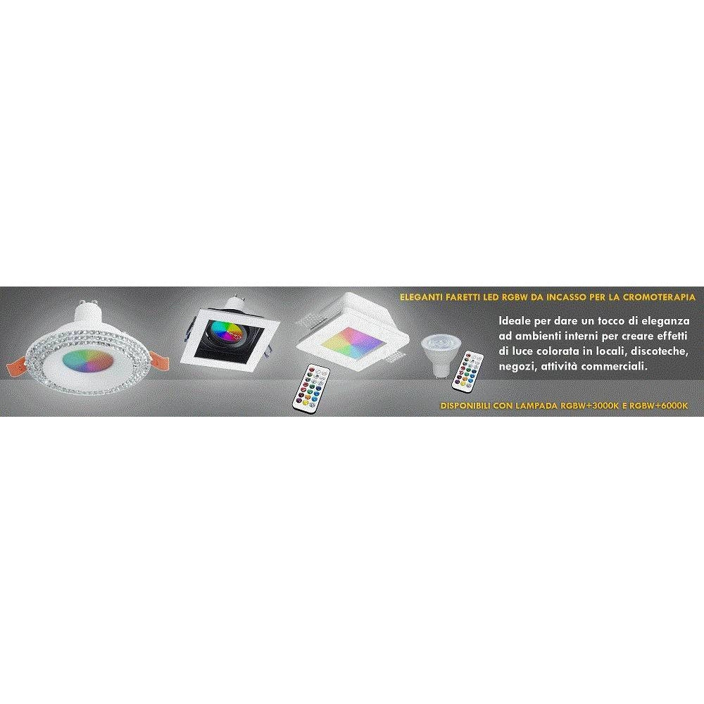 Trade Shop - Faretto Led Rgb+6000k 6 W 12v Incasso 6cm Tondo Rgbw Effetti Luce Colorata Barca -