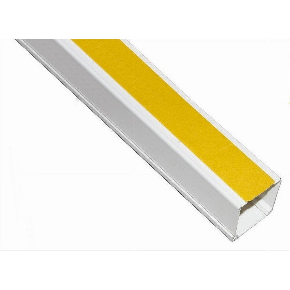 Trade Shop - 10 Pz Profili Canalina Passacavi Con Biadesivo In Pvc Colore Bianco 2 Mt 30x15mm -