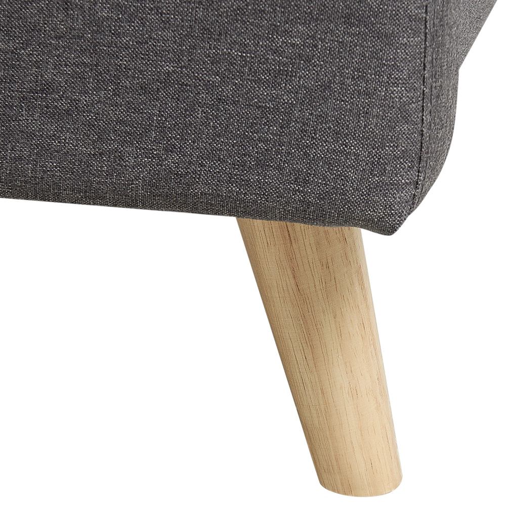 Letto a doghe Tessuto in poliestere grigio scuro Gambe in legno imbottite 160 x 200 cm Design moderno