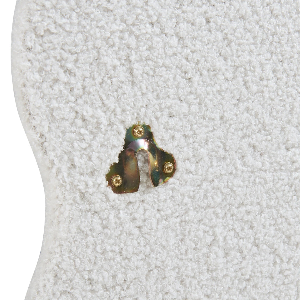 Specchio decorativo moderno da parete con cornice in tessuto felpato 80 x 60 cm bianco 03_0010175