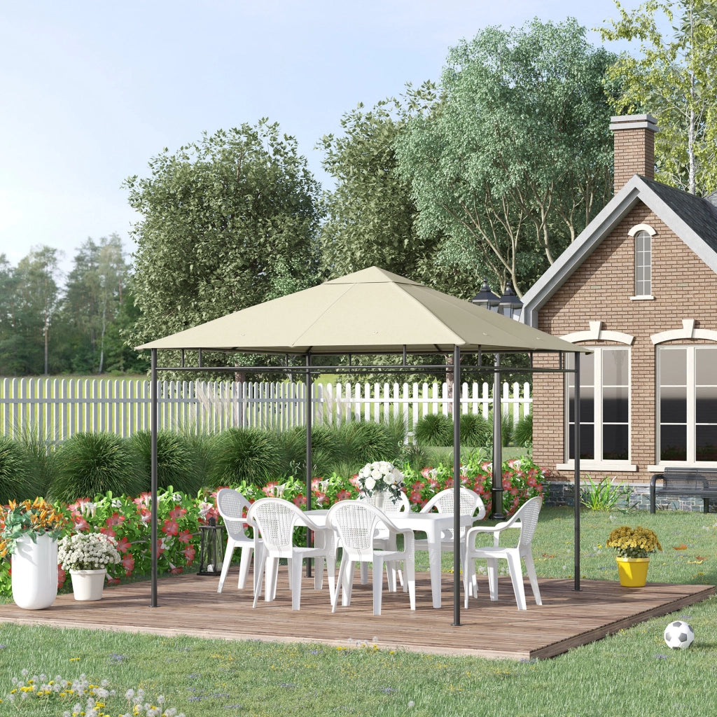 Tenda da giardino sostituzione tetto ¨C zephmum ¨C poliestere 180 g/m2 3x3m crema