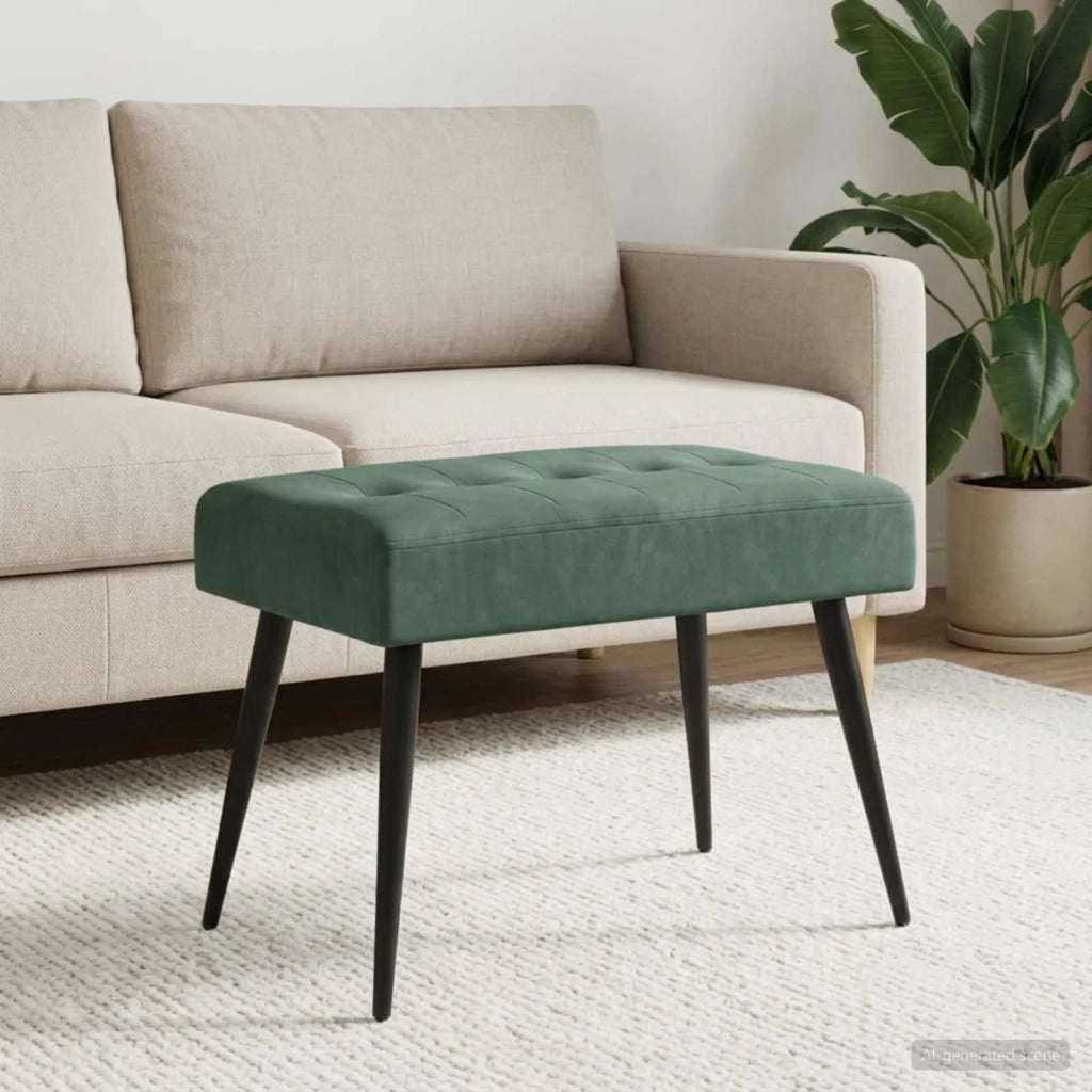 Panchina con bottoni imbottiti Verde Mare 60 x 40 x 45 cm 42038512