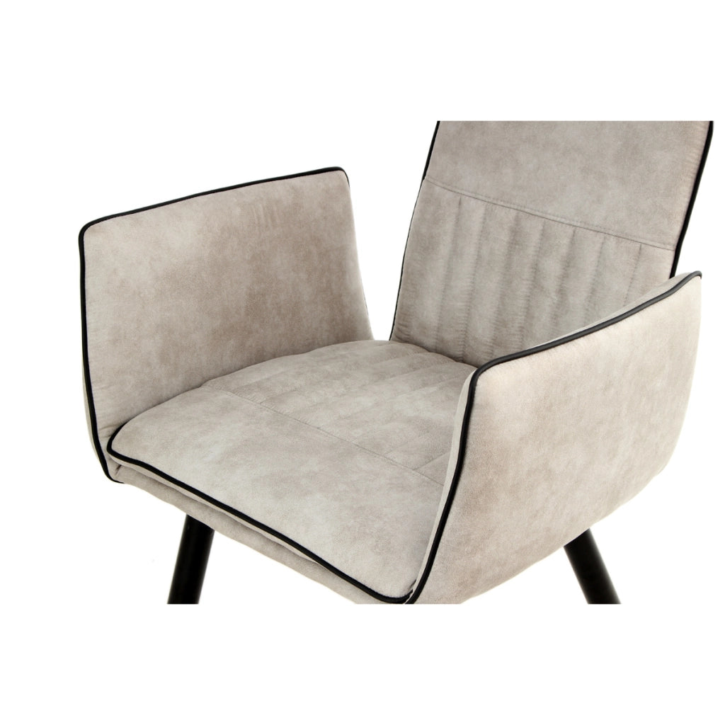 Set di 2 sedie con braccioli Penelope in ecopelle sabbia