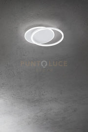 Plafoniera in alluminio colore bianco opaco Orbit d.36-39,5cm LED 43W 3000K CRI?80 220-240V biemissione 3010Lm