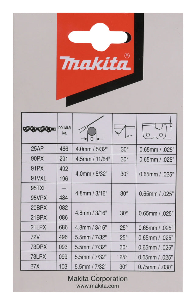 Catena 91PX per barra 40cm MAKITA spessore 1,3mm