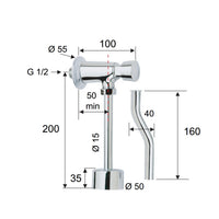 Rubinetto temporizzato a pulsante per orinatoio - serie tempor