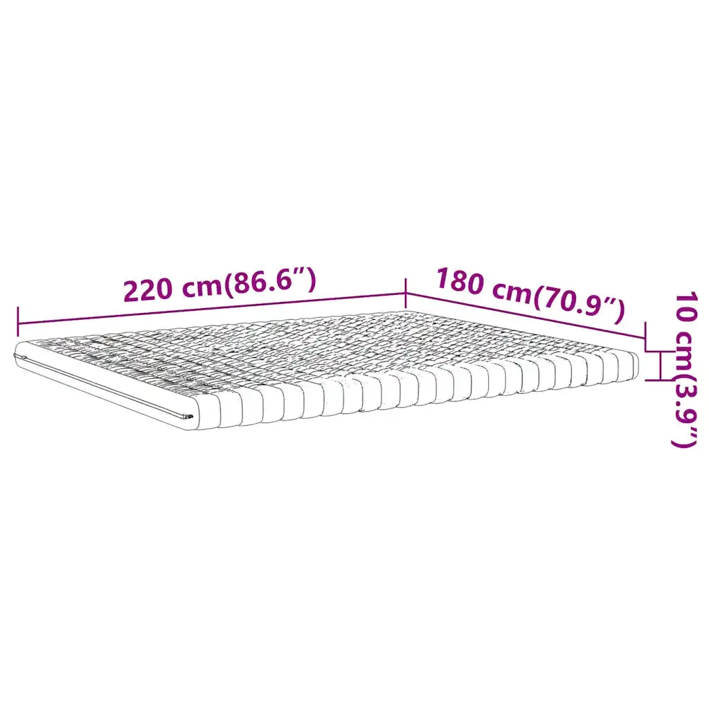 Materasso in Schiuma Bianco 180x220 cm 7 Zone Durezza 20 ILD 4016660