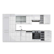 Cucina componibile Fame-Line Bianco lucido/Bianco 355 cm, PL Marmo Vicco