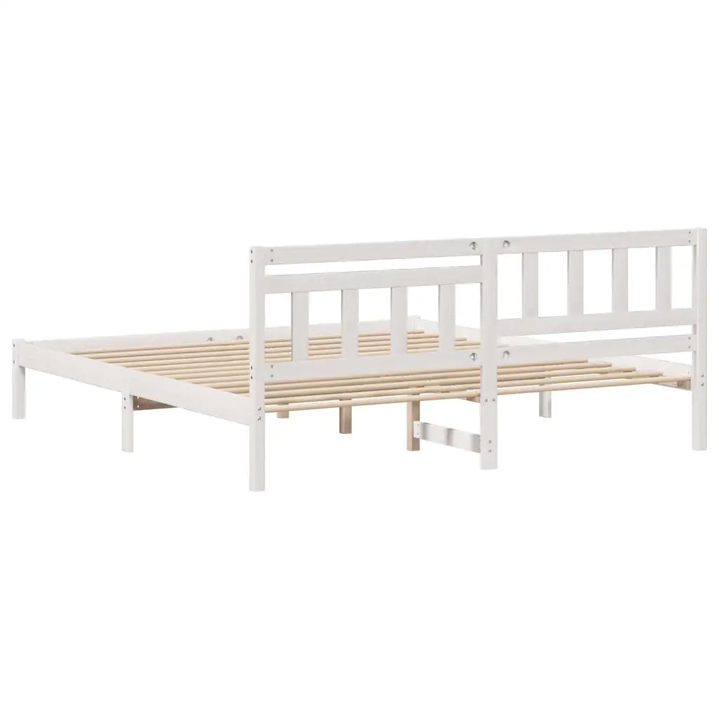 Struttura del letto Bianco 200 x 200 cm Pino massello