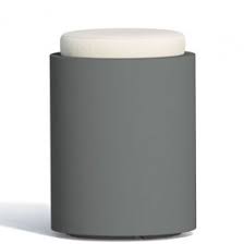 POUF COMFY ROUND IN RESINA MONACIS H 54 cm. VARI COLORI Combinazione: Viola con top grigio o bianco