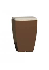 POUF COMFY FINE IN RESINA MONACIS H 55 cm. VARI COLORI Combinazione: Marrone con top grigio o bianco