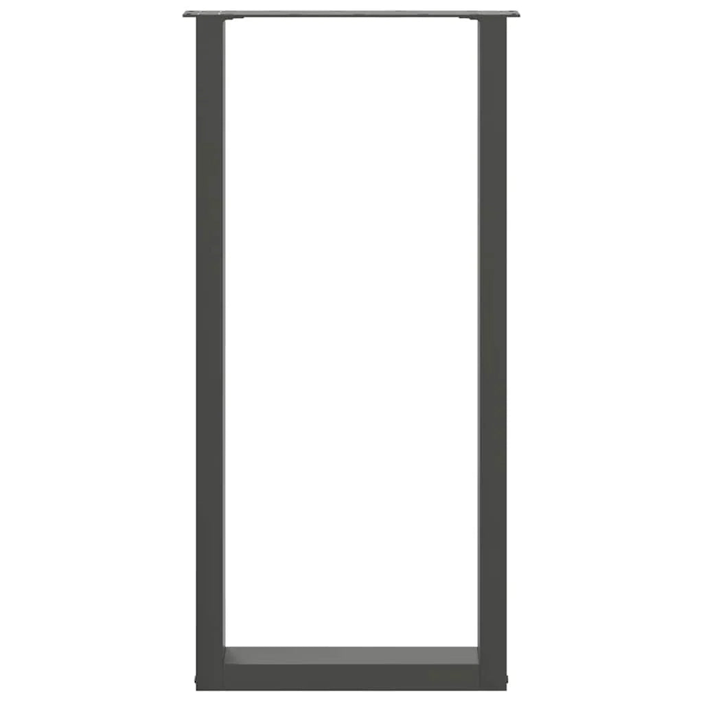 Set di 2 gambe regolabili per tavolo da bar a forma di U 40 x 100 cm design moderno acciaio antracite 02_0057470