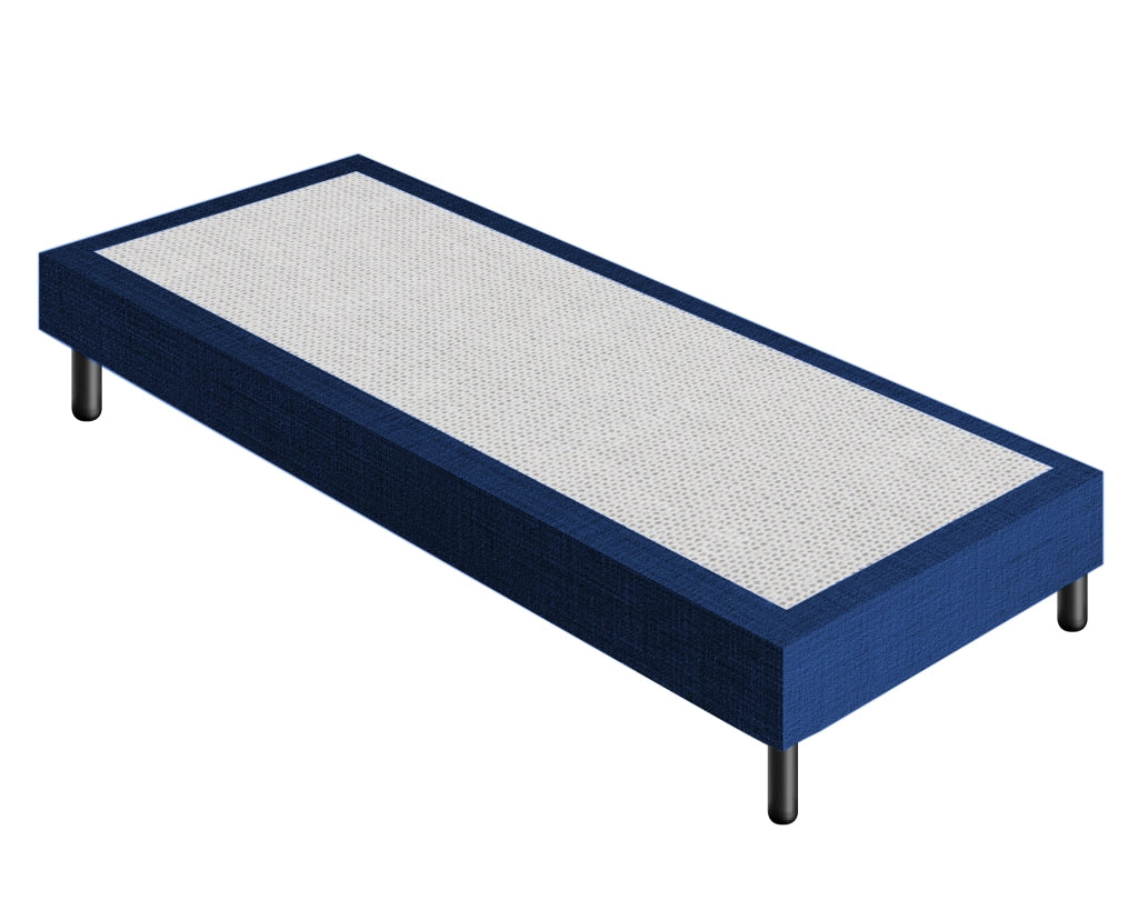 Letto Sommier Singolo 90x190 Blu Rivestito - Resistente fino a 120 Kg per Persona