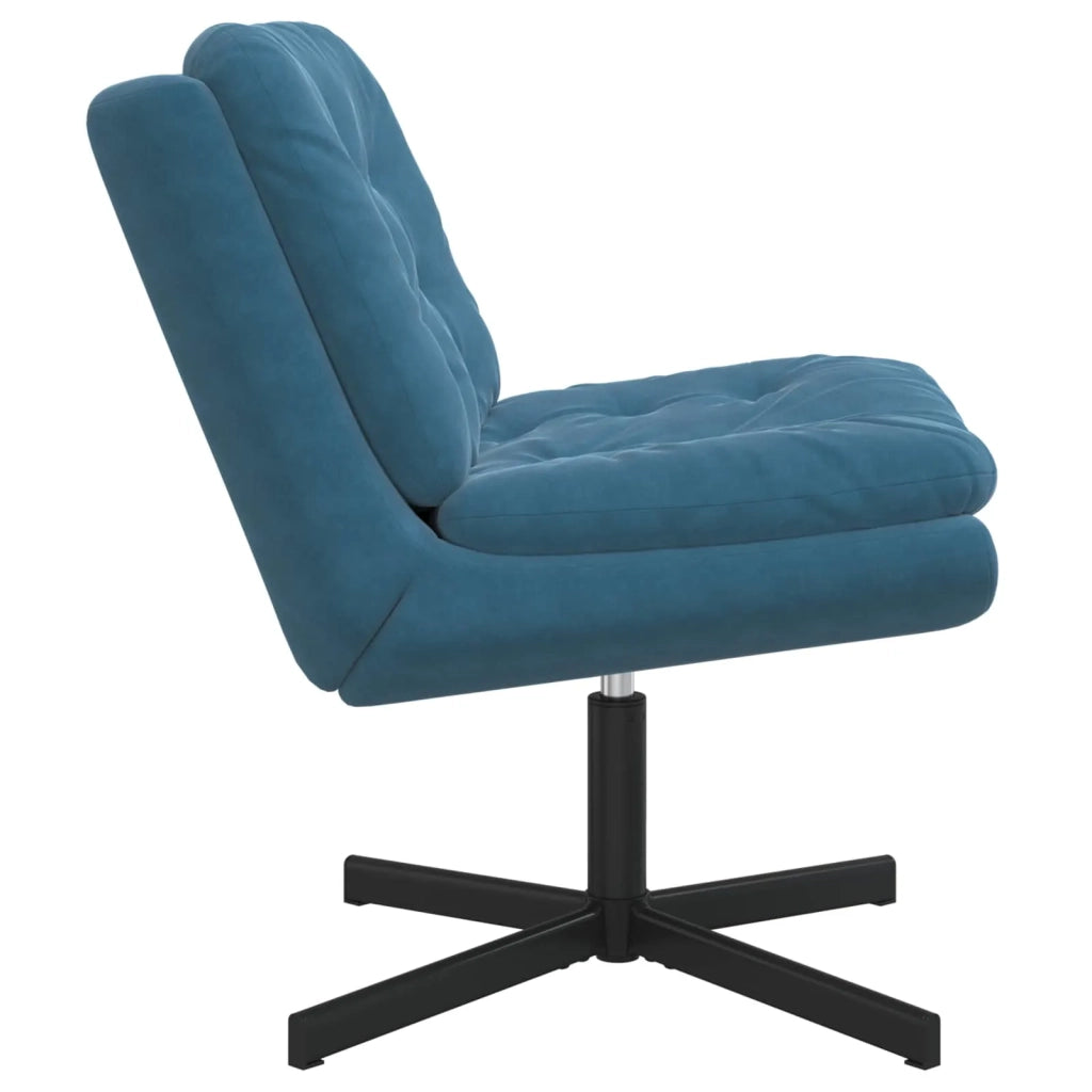 Poltrona Relax con Base-Poltroncina Girevole Blu 63 x 75 x 76 cm Velluto