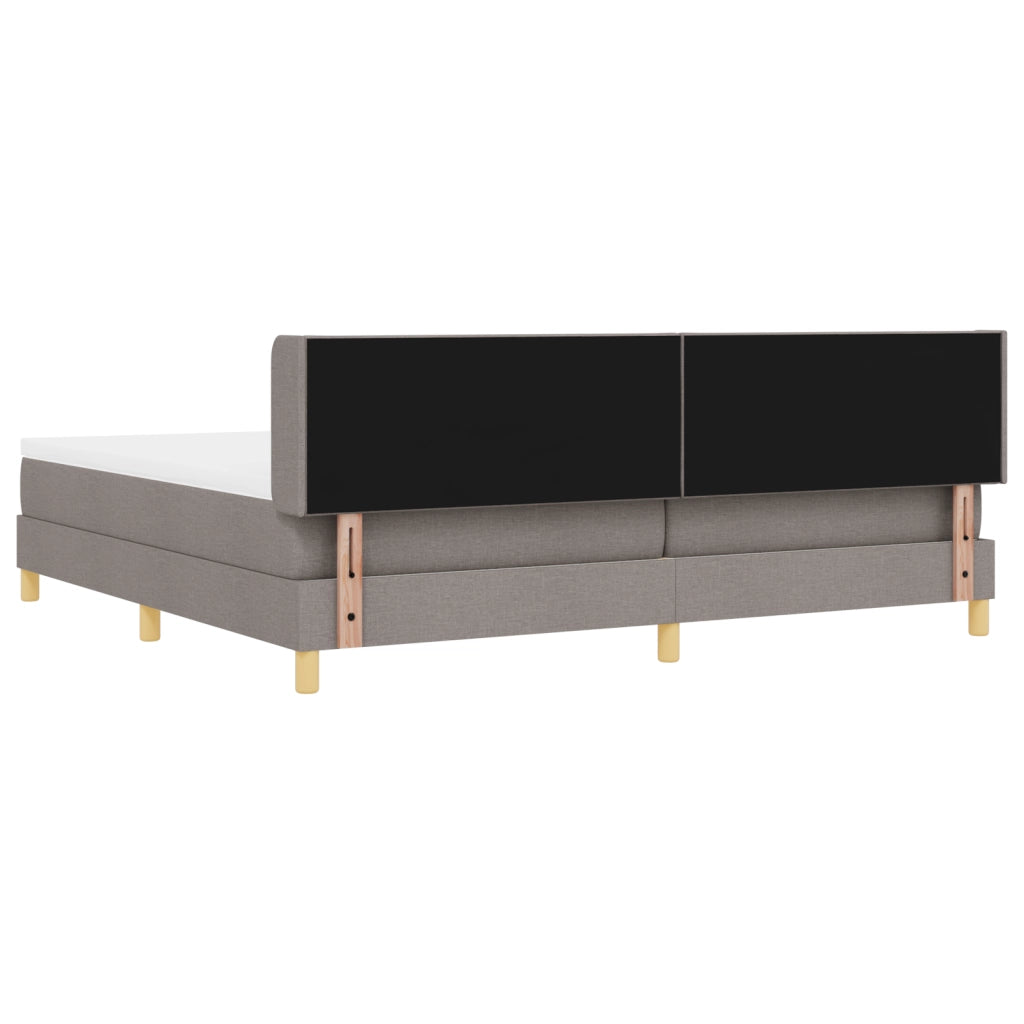 Letto Box Spring  con Materasso Tortora 200x200 cm Tessuto