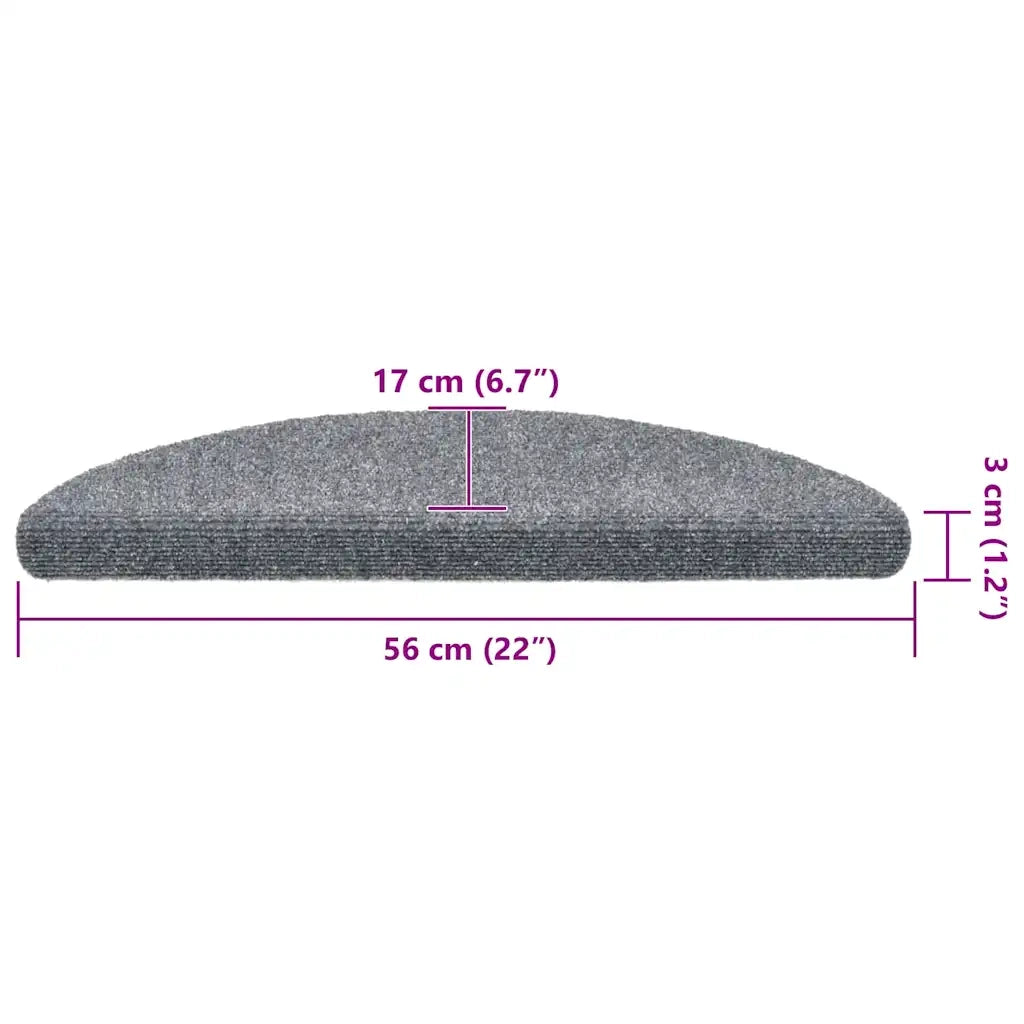 Tappetini per scale autoadesivi 30 pz | Gradini per Scale 56x17x3 cm Grigio chiaro semicircolari