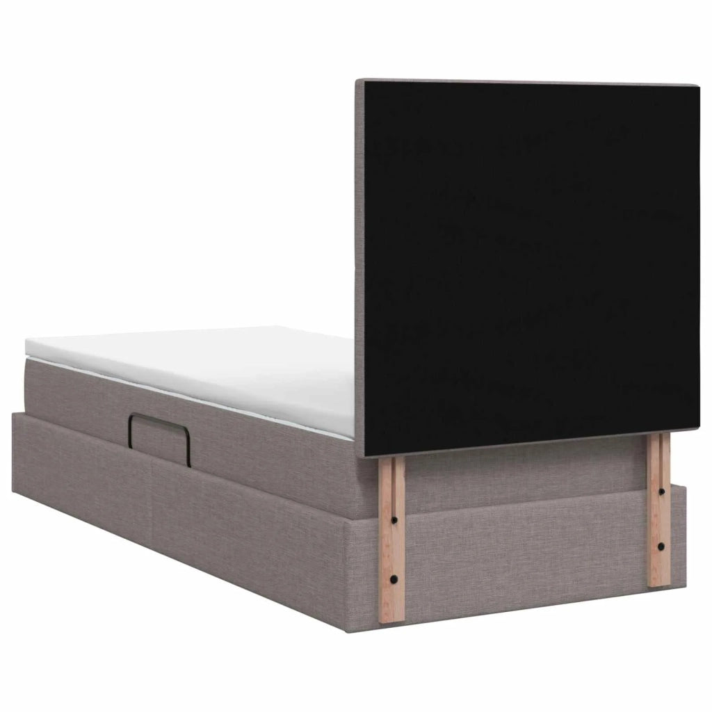 Letto con contenitore e materasso Tortora 100 x 200 cm Tessuto 3459486