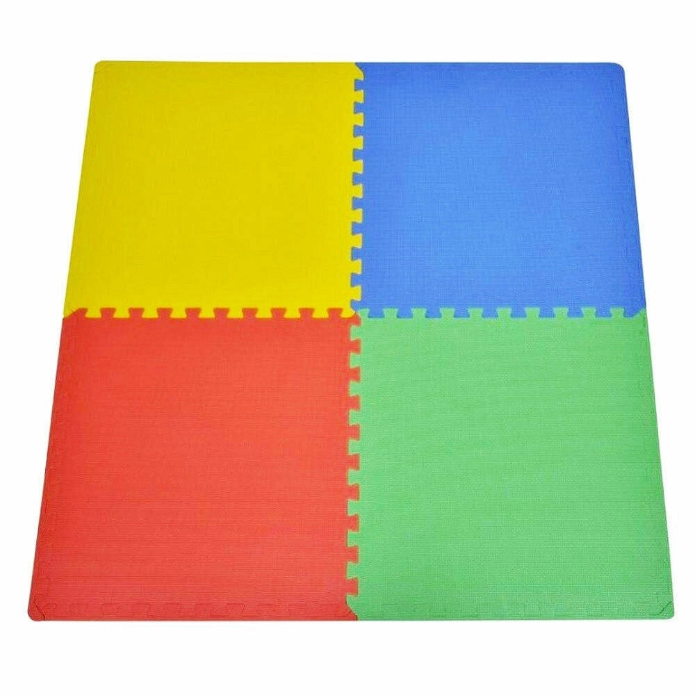 Trade Shop - Tappetino Tappeto Puzzle Maxi Colorati Gioco Bambino Set 4pz 60x60cm Gomma Eva -
