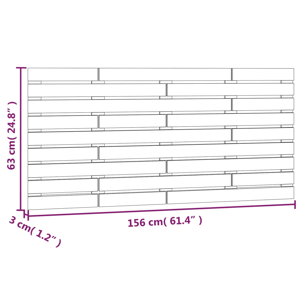 Testiera da Parete 156x3x63 cm in Legno Massello di Pino 824738