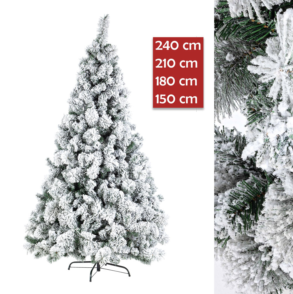 Albero di Natale Innevato 240 210 cm Bianco con Neve Folto Pino Cermis Bizzotto Dimensioni: 180 cm