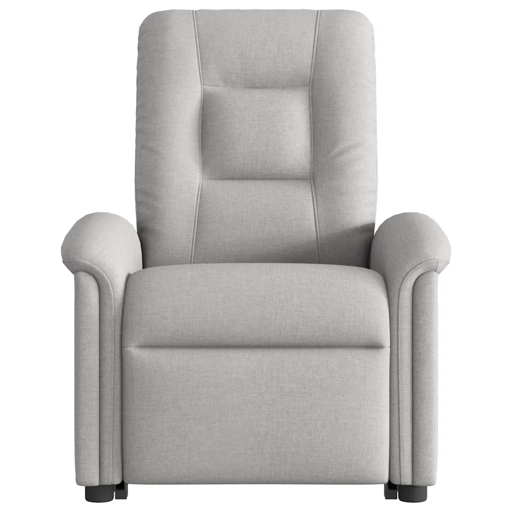 Poltrona | Sedia Relax Alzapersona Massaggi Reclinabile Grigio Nuvola Tessuto