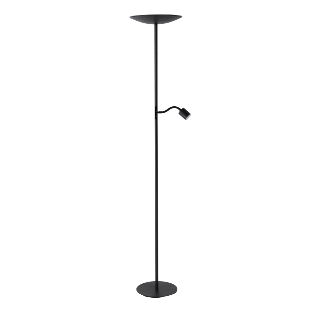 Piantana Industrial Minimal Conivarino Acciaio Nero 2 Luci Led 30W 3150+480Lm