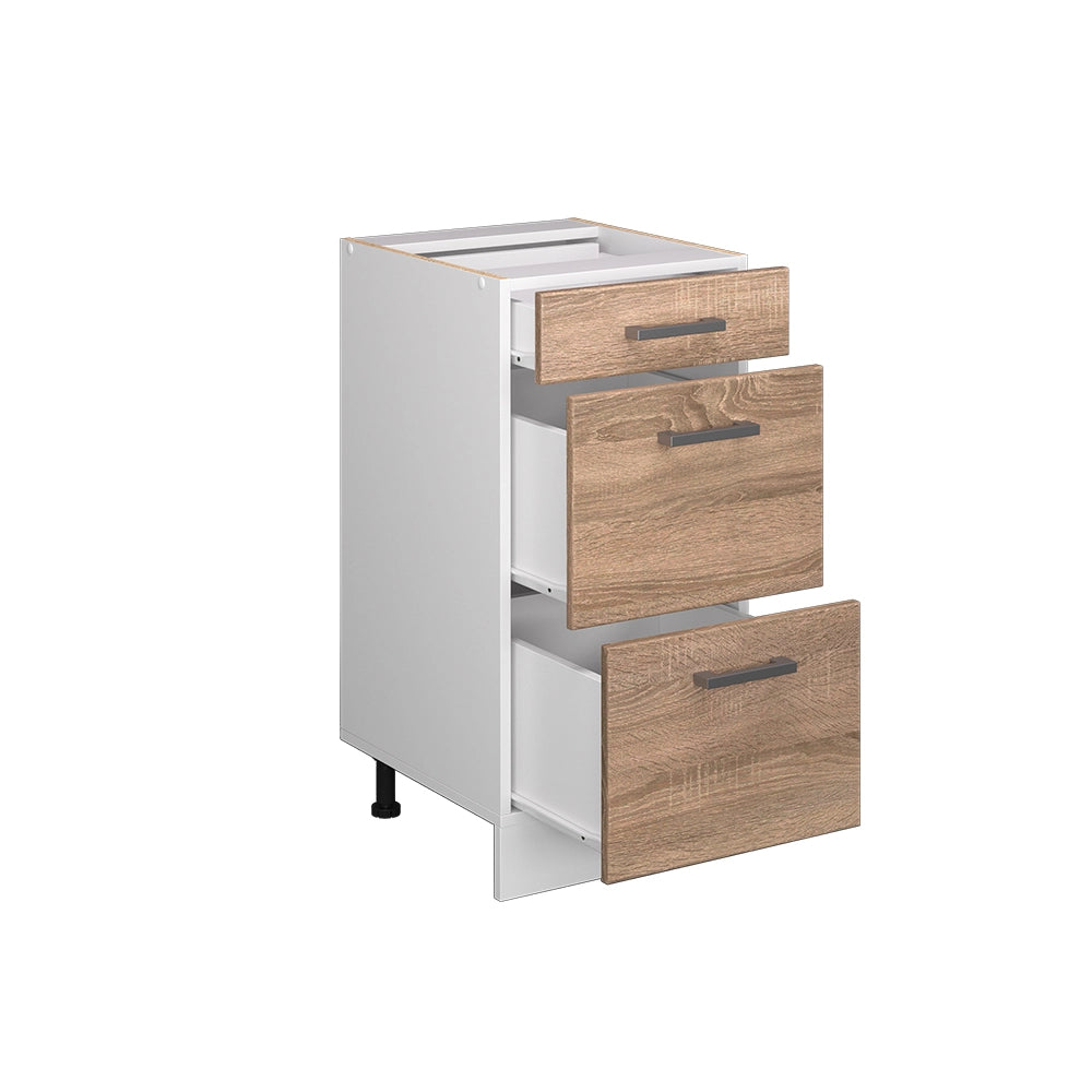 Vicco Mobiletto base per cucina Sonoma 40 cm con cassetti, PL Rovere