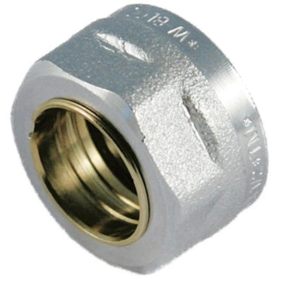 DADO CROMATO CON OGIVA E GUARNIZIONE PER TUBO RAME- 1/2 x 14- TIEMM- pezzi 1