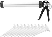 Pistola a silicone - Sealing pistola a polvere - 600 ml - Alluminio - Applicatore universale - Ideale per kit di vetro e adesivi - Adatto per lavori di bricolage