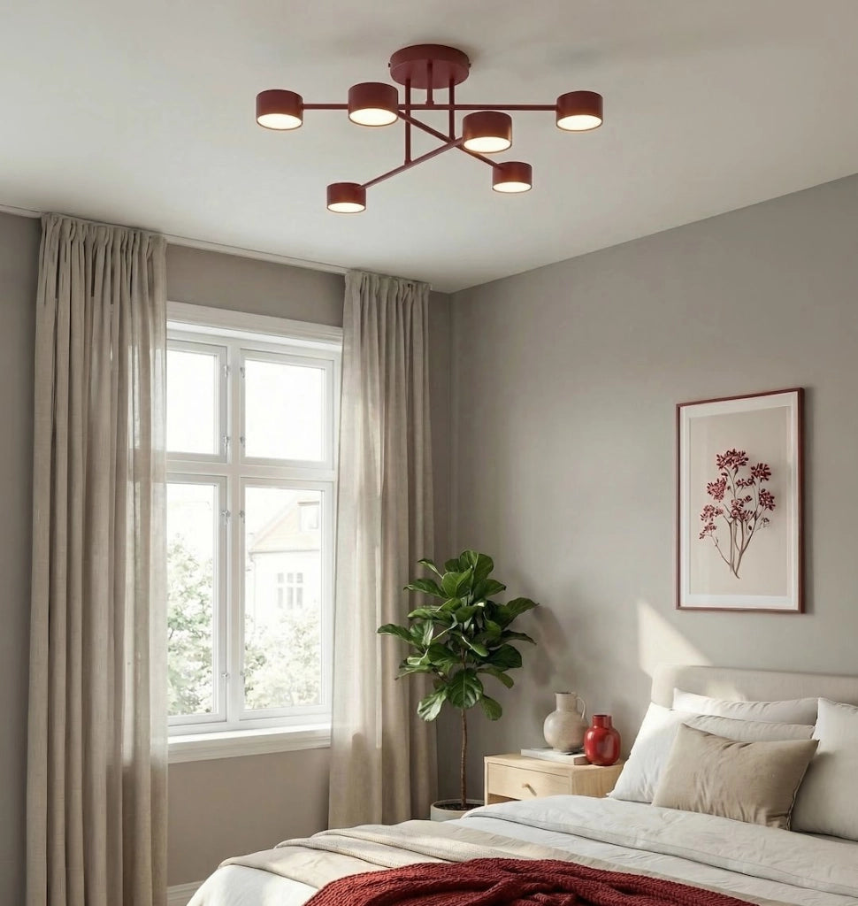Lampadario moderno HALO bordeaux 6xGX53 Emibig