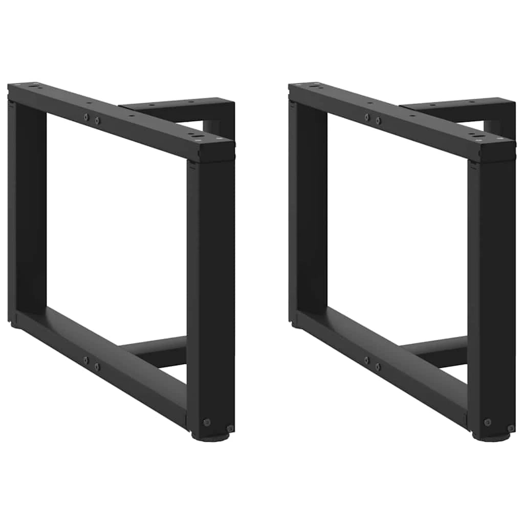 Set di 2 gambe regolabili a forma di T per tavolino da caffè 70 x 25 x 43 cm stile moderno acciaio nero 02_0057305