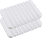 Siliconen zeepbakje 2 pezzi - Zeepafdruiprek per stave zeppa secca - Zeppa antiscivolo per bagno, doccia e cucina - Bianco - Accessorio utile