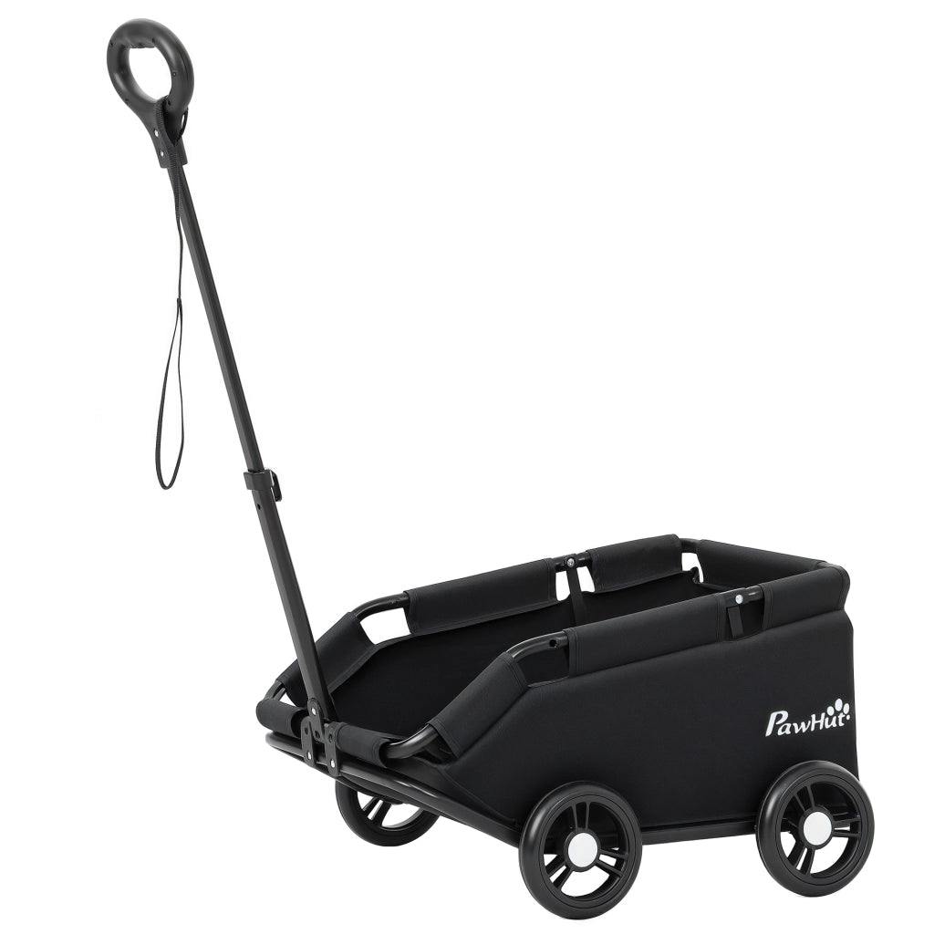 Carrello per cani pieghevole 4 ruote ¨C zephmum ¨C 53x45x28 cm nero