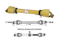 Albero cardanico categoria 6 Eurocardan profilo scanalato spinato A~ 35 cuna - 1000 mm