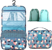 Set di asciugamani per bagno, 9 pezzi, asciugamani per appendere, kit di pulizia con flacone per trucco e accessori per la pulizia, per uomo e donna, per viaggi o uso quotidiano, fiori blu