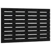 Testiera | Testata da Parete Nera 96x3x63 cm in Legno Massello di Pino